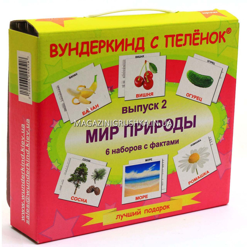 Развивающая игра Карточки Домана Выпуск 2 Мир природы «Вундеркинд с пеленок» ламинация 6 наборов 120 карточек