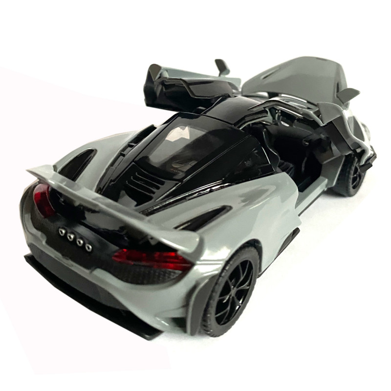 Іграшкова машинка металева McLaren 765LT, макларен, сіра, звук, світло, інерція, откр двері, капот, Автоексперт, 1:32,14*8*4см (ТК-15808)