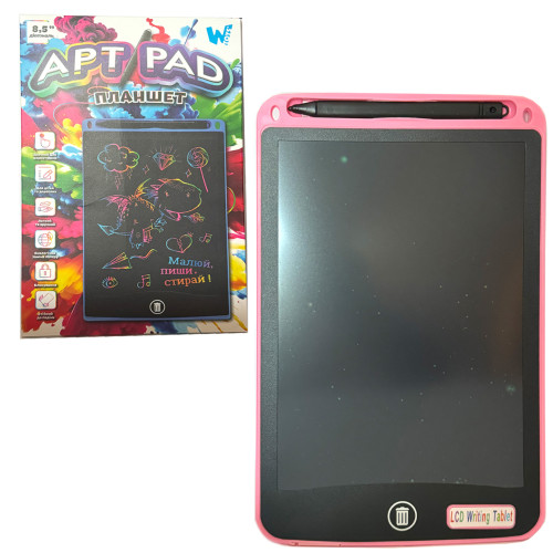 Планшет для малювання WToys екран 8,5” рожевий 14*22 см (87166)