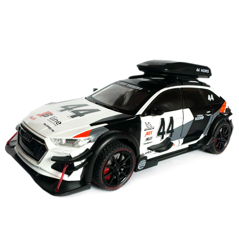Машинка металева дитяча Audi RS6 Avant DTM 1:24 біла Ауді Автоексперт світло інерція відкриваються двері багажник капот 21*8*9 см (GT - 7011)