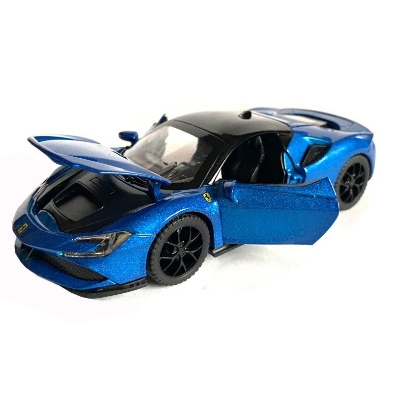 Іграшкова машинка металева Ferrari, Феррарі синя, звук, світло, інерція, откр двері, капот, Автоексперт, 1:32,14,5*7*4см (ТК-19002)