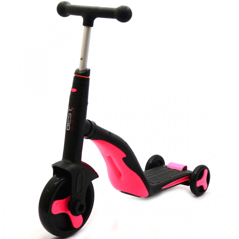 Самокат-трансформер дитячий Best Scooter 3в1 Рожевий (JT 70708)