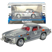 Машинка металлическая Mercedes-Benz 300 SL Gullwing серебристый свет звук откр дверь капот багажник (TK-16449)
