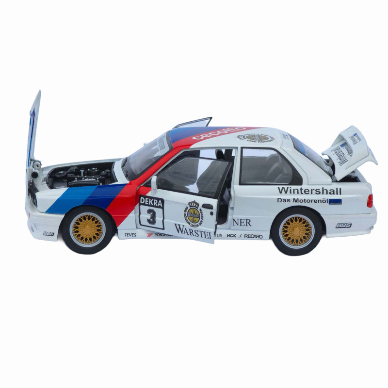 Машинка метал BMW M3 (E30) АвтоЕксперт біла 1:24 світло звук відкр двері капот багажник (1558-25)