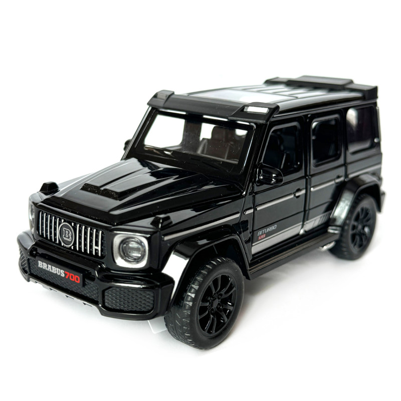 Машинка металева Mercedes-Benz G-Class Brabus 700 мерседес бенс джип чорний 1:32 звук світло інерція відкр двері багажник капот гумові колеса 15*6,5*7см (AP-1738)