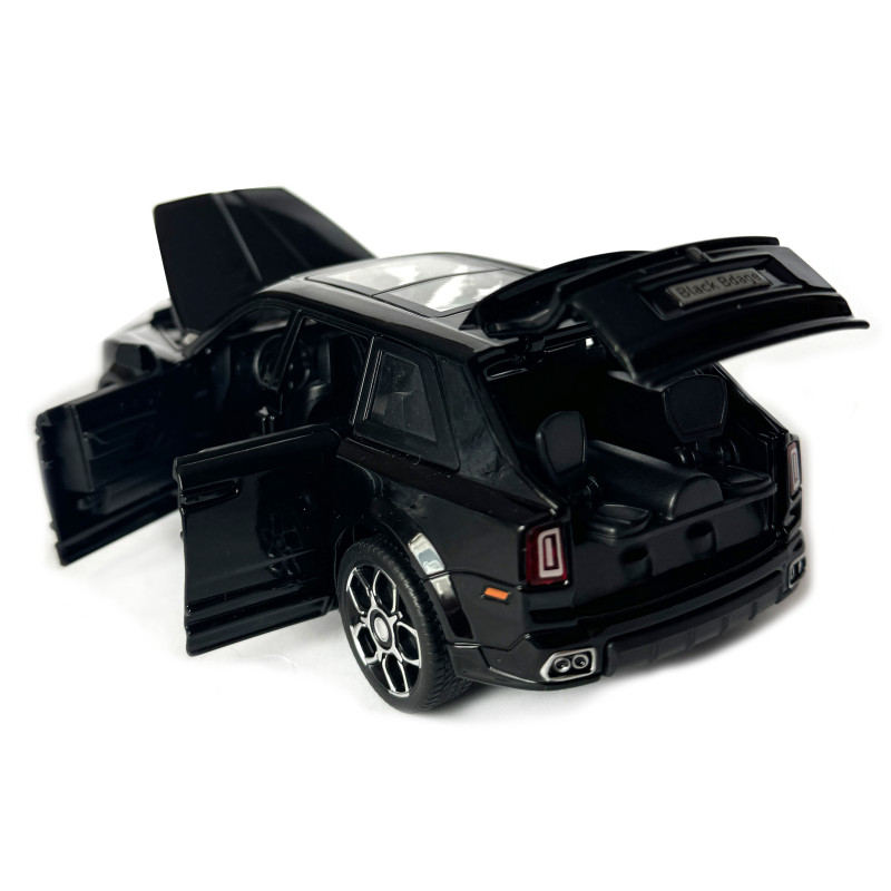 Машинка металева Rolls-Royce Ghost BLACK BADGE ролс ройс чорний звук світло інерція відкр двері капот Автосвіт 1:32,15*8*5,5см (AP-2093)