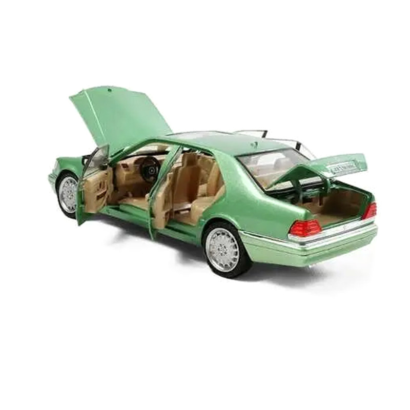 Машинка Mercedes-Benz W140 S зелена метал 1:24 звук світло інерція 21*8*6,5см (1130-19)