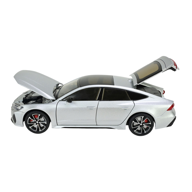 Машинка металева Audi RS7 Premium Sportback Ауді 1:24 срібляста звук світло 21*8*6 см (AP7755)