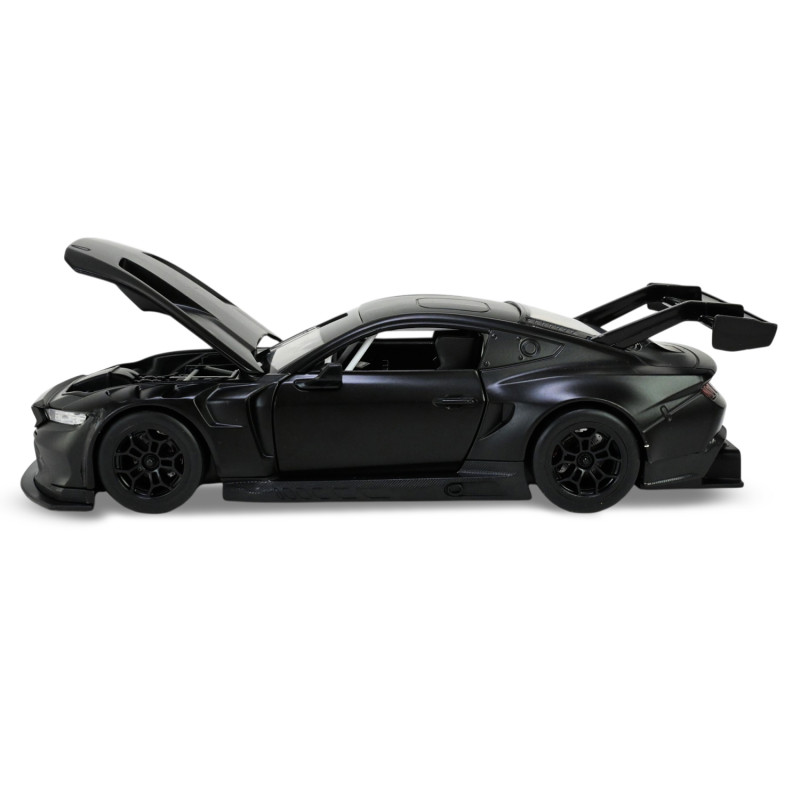 Машинка металева Ford Mustang GT3 чорна 1:24 відкриваються двері капот 20,5*8,5*5 см (661293)