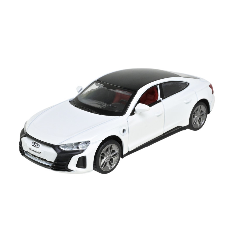 Машинка металева електро 1:36 Audi RS e-tron GT Ауді біла світло звук відкр двері 14*5,5*4см (68717)