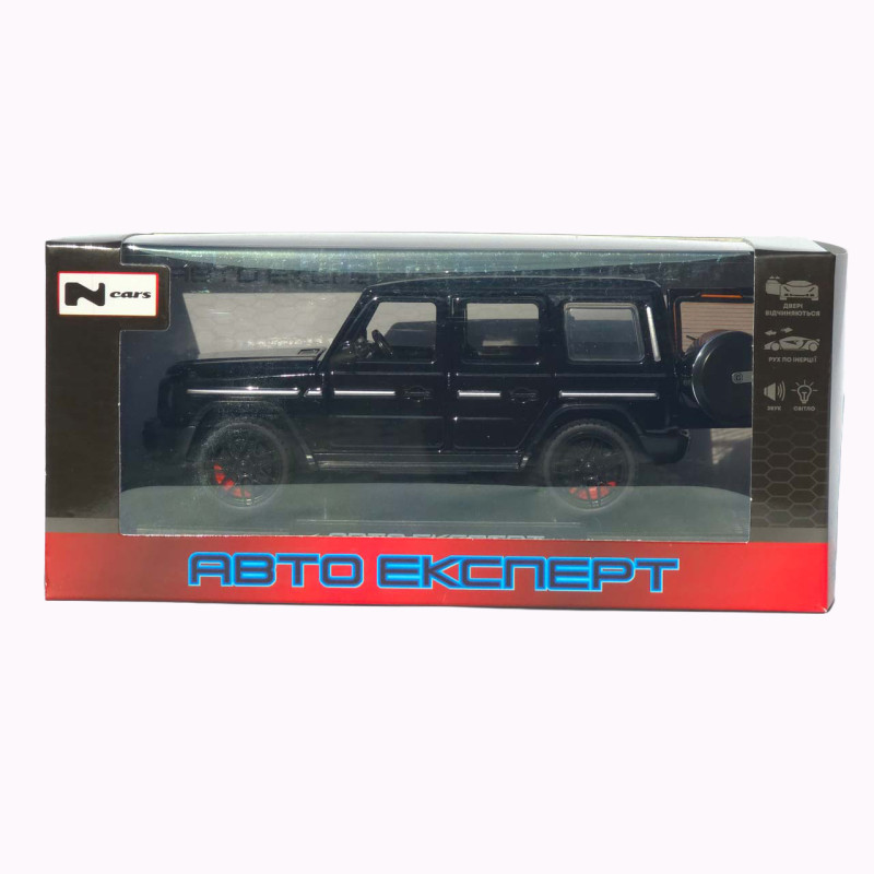 Машинка метал Mercedes-Benz G-Class (Гелендваген) АвтоЕксперт чорна 1:32 звук світло (LF-80110)