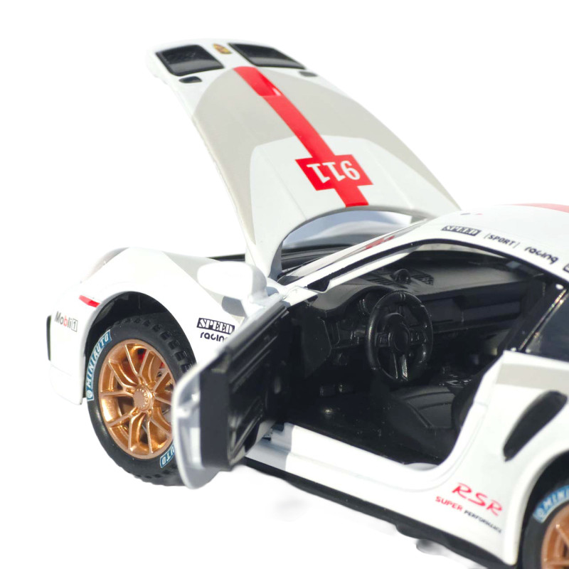 Машинка метал Porsche 911 GT3 RS АвтоЕксперт біла звук світло інерція 16*6*4 см (LF-25106)