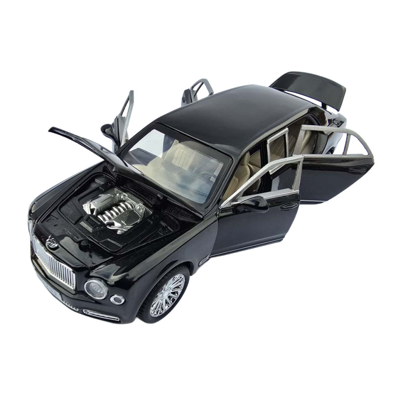 Машинка метал Bentley Mulsanne чорна Бентлі Мульсан лімузин 1:24 звук світло 20*5,5*5см (RS-52405)