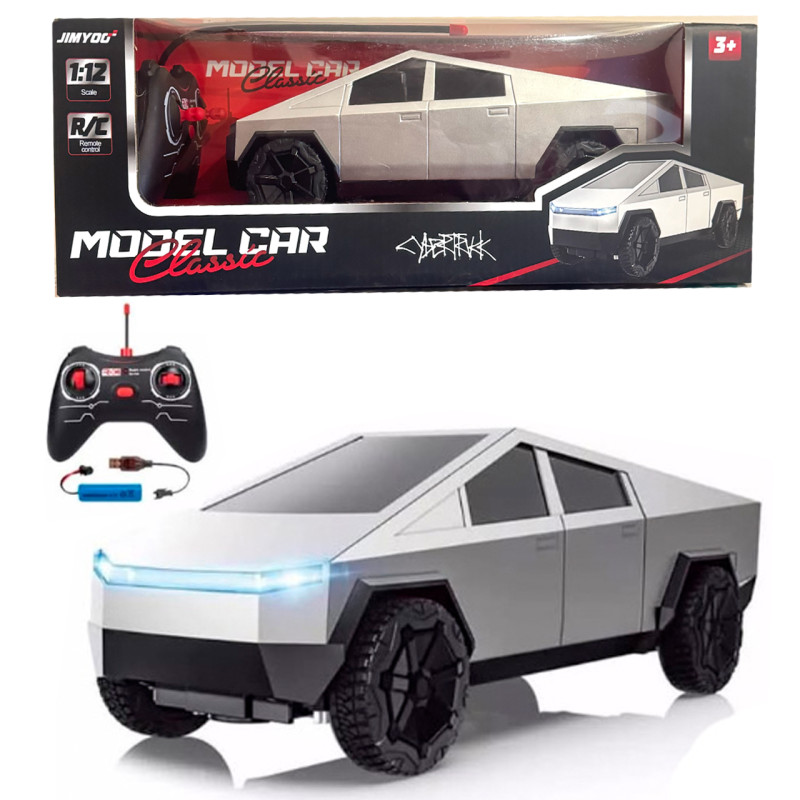 Машинка Джип на радіокеруванні Tesla Cybertruck Тесла Кібертрак 1:12 сіра акум світло 26*11*10 см (JY4006S)
