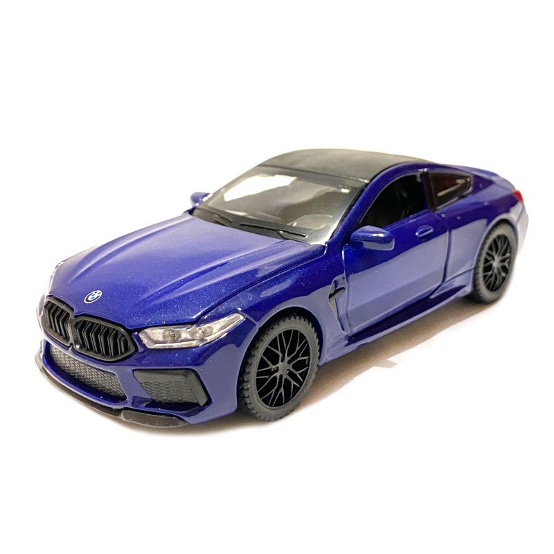 Іграшкова машинка металева BMW M8 Competition Coupe, БМВ, синя, звук, світло, інерція, откр двері, багажник, капот, Автоексперт, 1:32, 14,9*4,9*5,9см (42212)