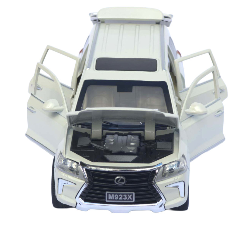 Машинка металева Lexus LX 570 біла 1:24 звук світло інерція відкр двері баг капот 20*8*7,5 см (RS-42075)