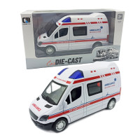 Машинка металева дитяча Mercedes-Benz Sprinter Швидка допомога, біла, відкриваються двері, інерція, 15*8*6 см (CLM - 61 K)