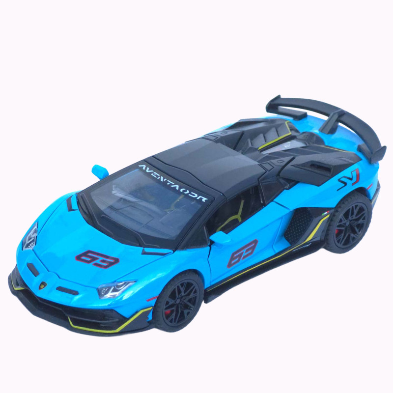Машинка метал Lamborghini Aventador SVJ АвтоЕксперт блакитна 1:32 звук світло 15,5*7*3,8 см (LF-66519)