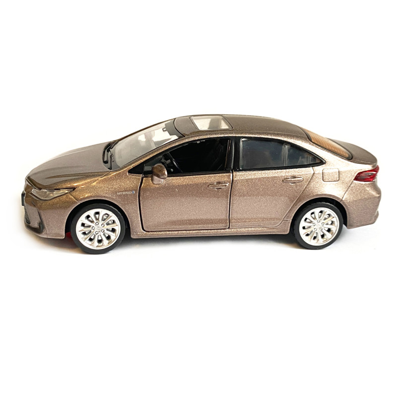 Машинка іграшкова металева Toyota Corolla Hybrid Автопром Тойота Королла гібрид, бронза, світло, звук, відкр. двері, 14*6*4 см (68432)