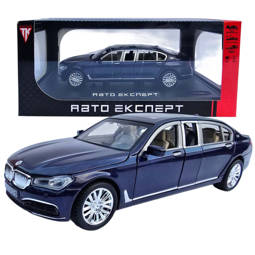 Машинка метал BMW 7 G11 БМВ лімузин синій 1:24 звук світло 20*5,5*6см (RS-61337)