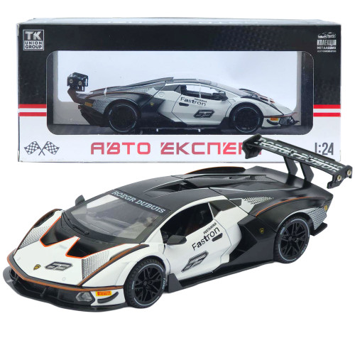 Машинка метал Lamborghini Essenza SCV12 біла 1:24 звук світло відчин двері капот багажник (1650-05)