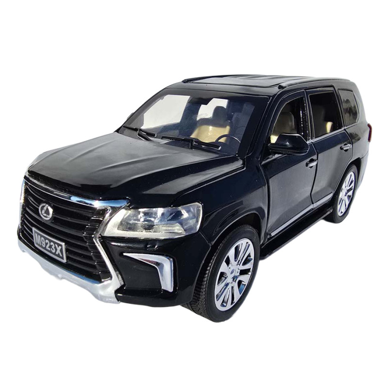 Машинка металл Lexus LX 570 черная 1:24 свет звук инерция откр двери капот багажник 20×8×7,5 см (RS-42075)