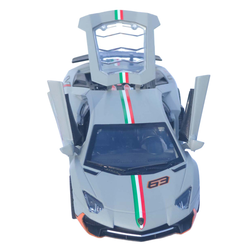 Машинка метал Lamborghini Aventador SVJ АвтоЕксперт сіра 1:32 звук світло 14*6*3,5 см (LF-46301)