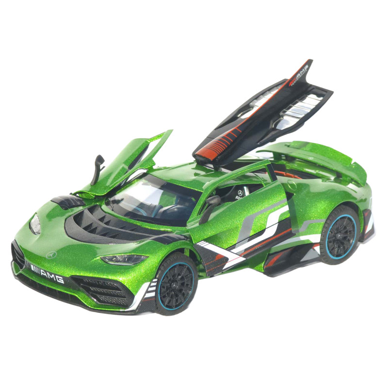 Машинка метал Mercedes-AMG One АвтоЕксперт зелена 1:24 звук світло інерція 21*9*5 см (1760-06)