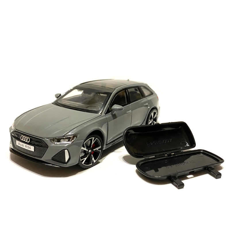 Іграшкова машинка металева Audi RS6, ауді, сіра, звук, світло, відкр двері, багажник, капот, Автоексперт, 1:32, 15*7*5см (97056)