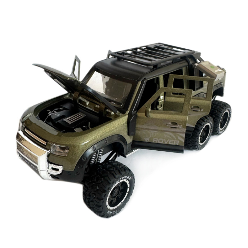 Машинка металева Land Rover Defender pickup SUV Ленд ровер Пікап 1:24 зелений звук світло інерція відкр двері баг капот 22*9,5*10см (GT-12326)