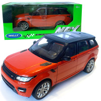Игрушечная машинка металлическая WELLY 1:24 RANGE ROVER SPORT, рендж ровер спорт, откр.двери, капот, красный, 19*7.5*7см, (24059W)