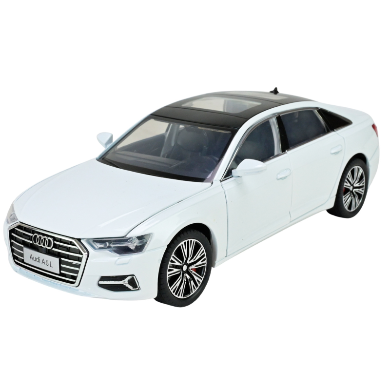 Машина метал Audi A6L Ауді біла 1:24 світло звук 20,5*8*7см (AP7754)