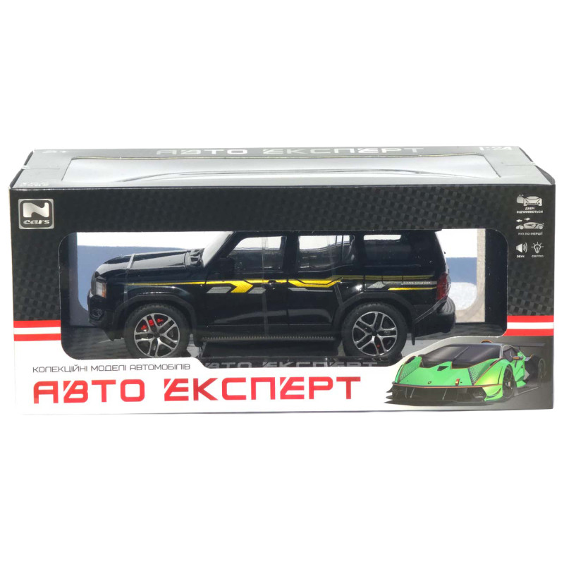 Машинка метал Toyota Land Cruiser Prado АвтоЕксперт чорна 1:24 звук світло 21*8*8 см (G7605-44)