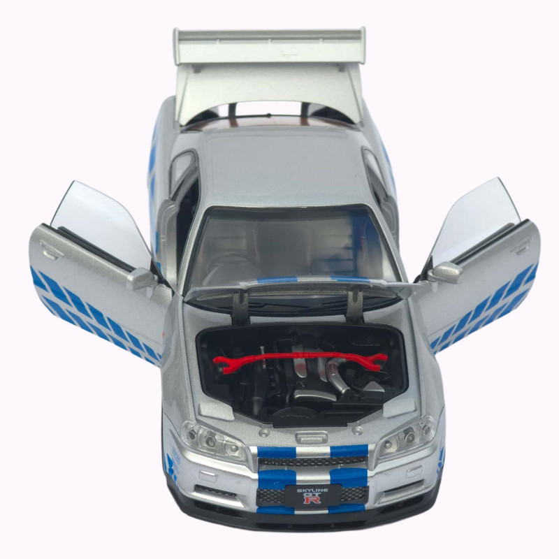 Машинка метал Nissan Skyline GT-R АвтоЕксперт срібляста 1:24 звук світло відкр двері капот багажник (1990-21)