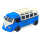 Машинка металл Volkswagen Type 2 (T1) синяя 1:32 свет звук инерция откр двери 2 доски (TK-19102)