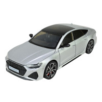 Машинка металлическая Audi RS7 Premium Sportback Ауди 1:24 серебристая звук свет 21*8*6 см (AP7755)