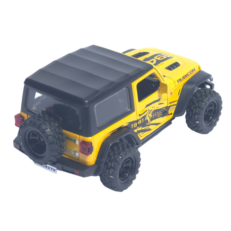 Машинка метал Jeep Wrangler Rubicon АвтоЕксперт жовта 1:32 світло звук інерція 14*6*6 см (LF-05124)