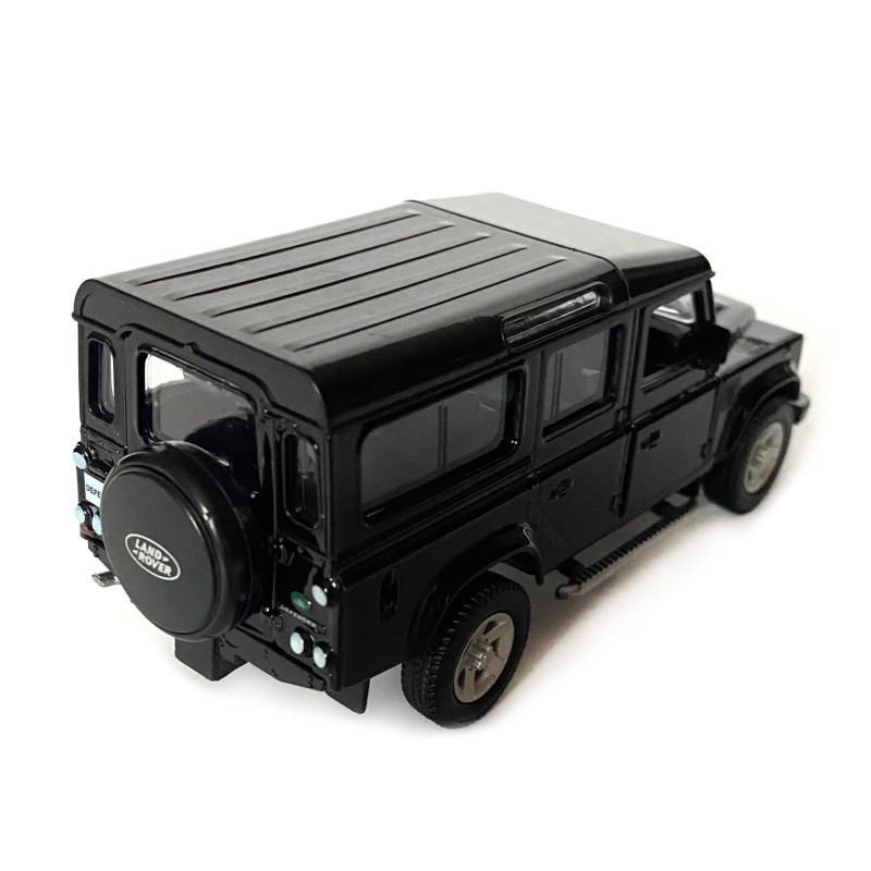 Іграшкова машинка металева Land Rover Defender 110, ленд ровер, чорний, відкр двері, інерція, 5*13*5см (250341U)
