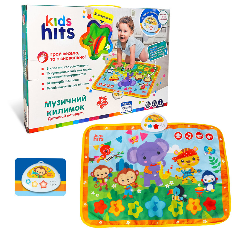 Килимок музичний сенсорний Kids Hit Дитячий концерт звуки, вірші, мелодії 70*50см (KH04-001)