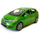 Машинка металева дитяча Honda Fit, зелена, металева, 1:32, звук, світло, інерція, відкриваються двері, багажник, капот, 15*5*6см (GT - 04600)