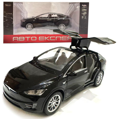 Машина металева Tesla Model 5 Тесла чорна 1:22 світло звук відч двері баг капот 21*8*7см (RS-66012)