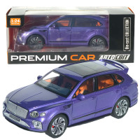 Машинка метал Bentley Bentayga АвтоСвіт фіолетова 1:24 звук світло інерція 21*9*7 см (AP-1897)
