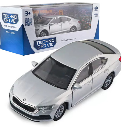 Машинка металева Skoda Octavia Шкода октавія сіра 1:43 відкр двері 5*12*4см (250389W) 