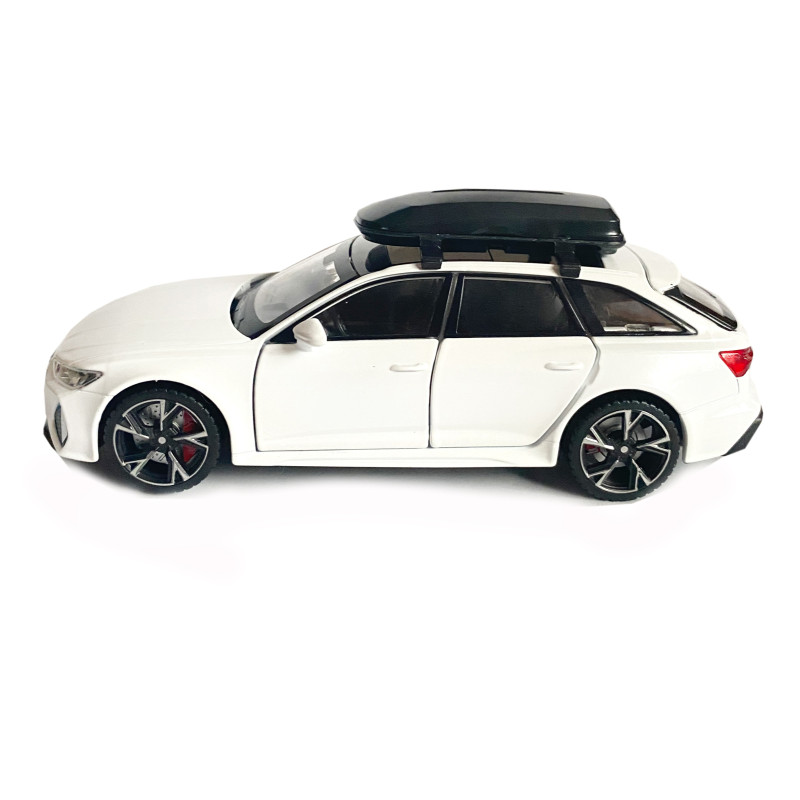 Іграшкова машинка металева Audi RS6, ауді, біла, звук, світло, відкр двері, багажник, капот, Автоексперт, 1:32, 15*7*5см (ТК-10206)