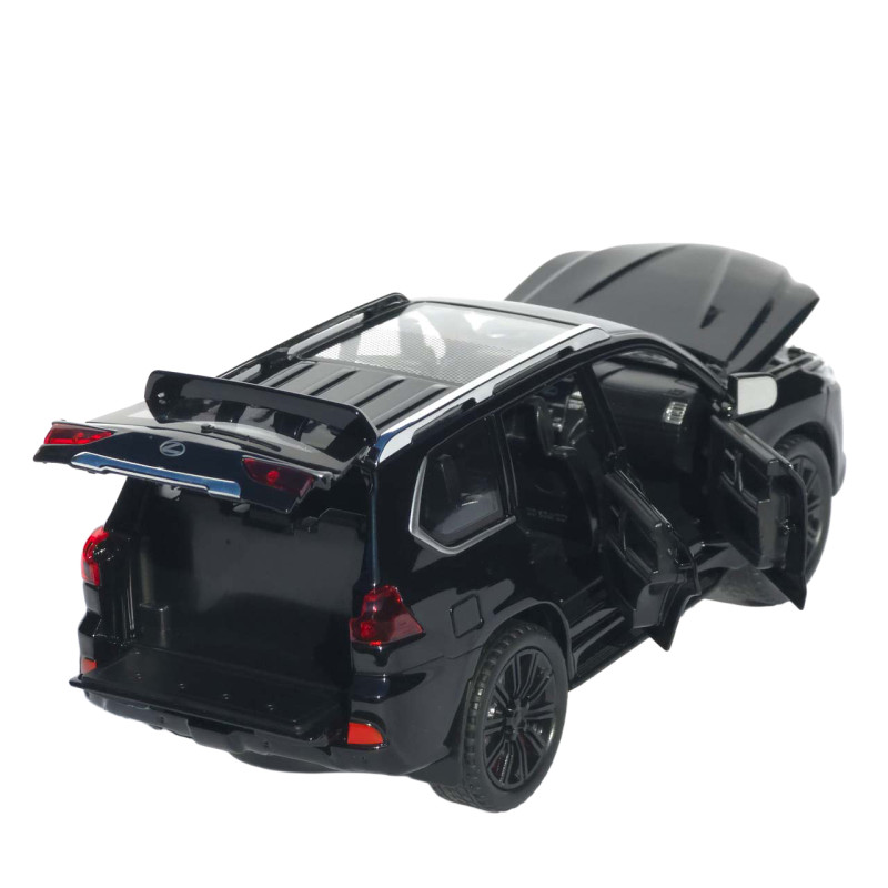Машинка метал Lexus LX 570 АвтоСвіт чорна 1:22 звук світло інерція 21*9*8 см (AP-1982)