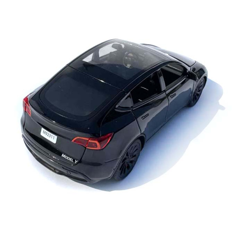 Машинка метал Tesla model Y електрокар чорна Тесла 1:24 відкр двері баг капот звук світло 19*6,5*8,5см (EL 70333)