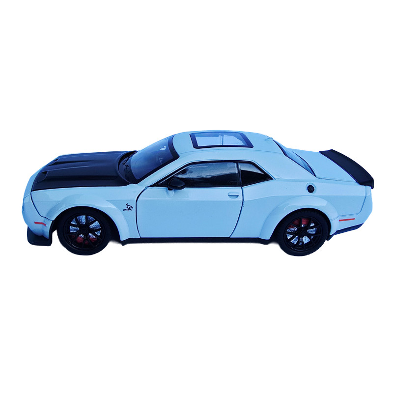 Машинка металева Dodge Challenger SRT Додж біла 1:24 звук світло відкр двері баг капот 20*7*5,5см (GT-12099)