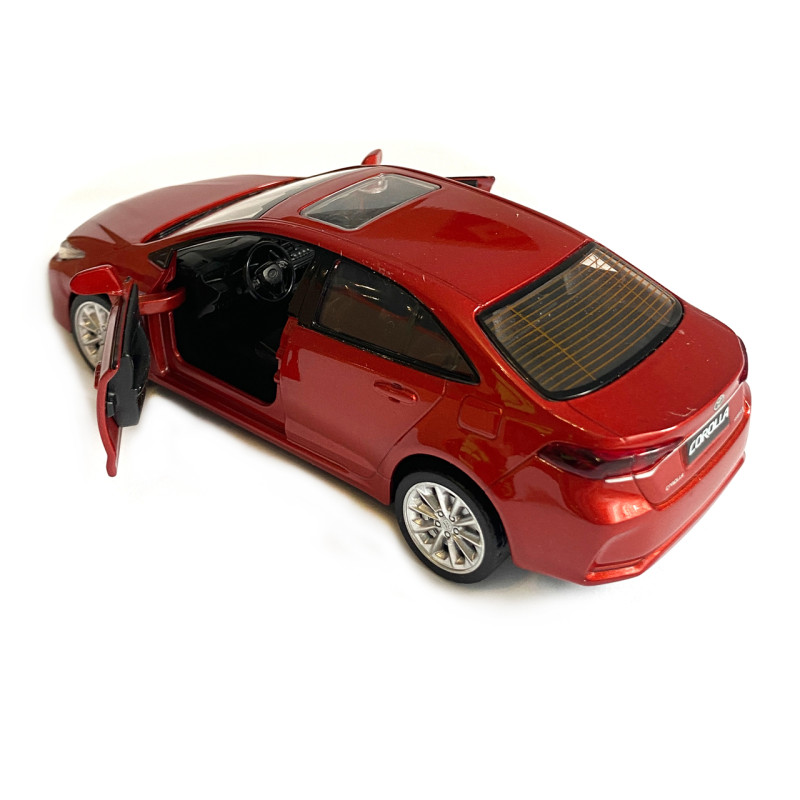 Машинка іграшкова металева Toyota Corolla Hybrid Автопром Тойота Королла гібрид, червона, світло, звук, відкр. двері, 14*6*4 см (68432)