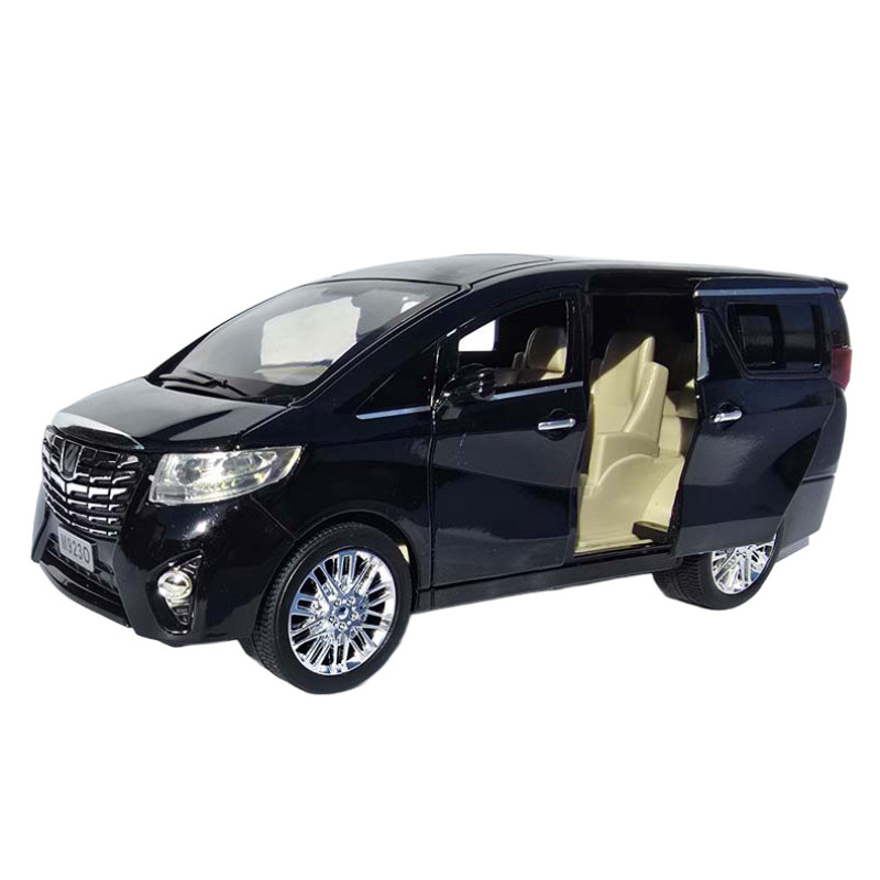 Машинка металева Toyota Alphard чорна 1:24 звук світло інерція відкр двері баг капот 19*7,5*7,5 см (RS-11632)