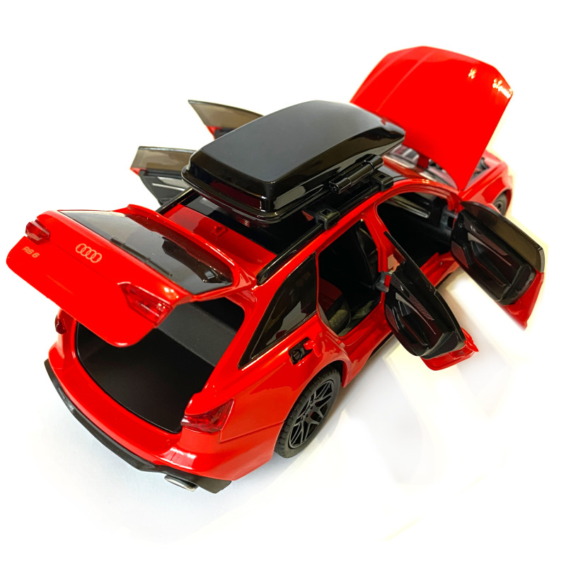 Машинка металева Audi RS6 ауді червона 1:24 світло інерція відкриваються двері багажник капот багажник резина колеса 21*8*8см (AP-2070)